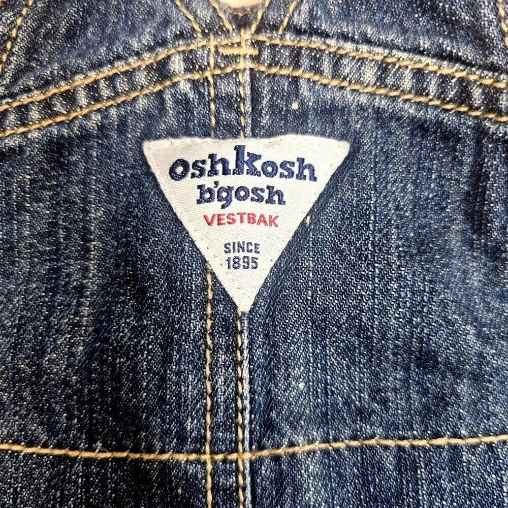 OshKosh Bgosh Baby Denim Bib Overall Skirt Size 12 Mos. 100% Cotton Adj Straps
